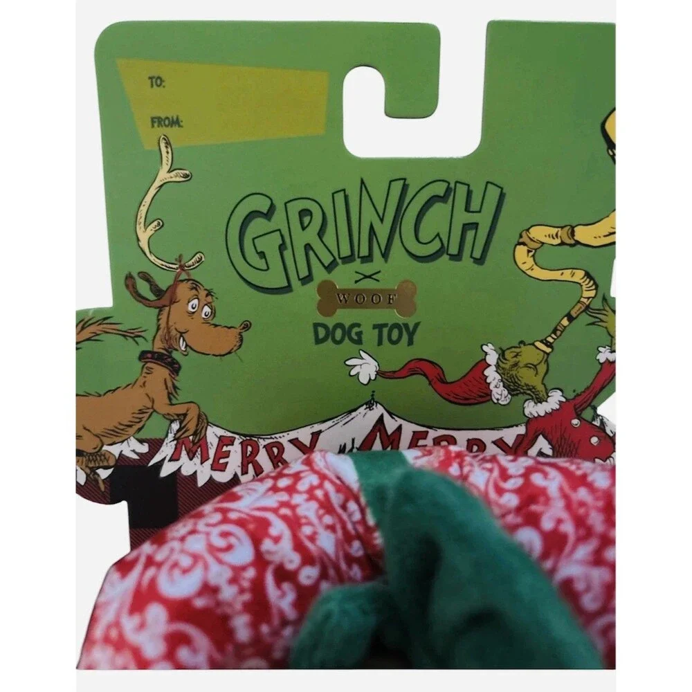 The Grinch Woof Dog Toy with Squeaker Christmas Gift for Pets